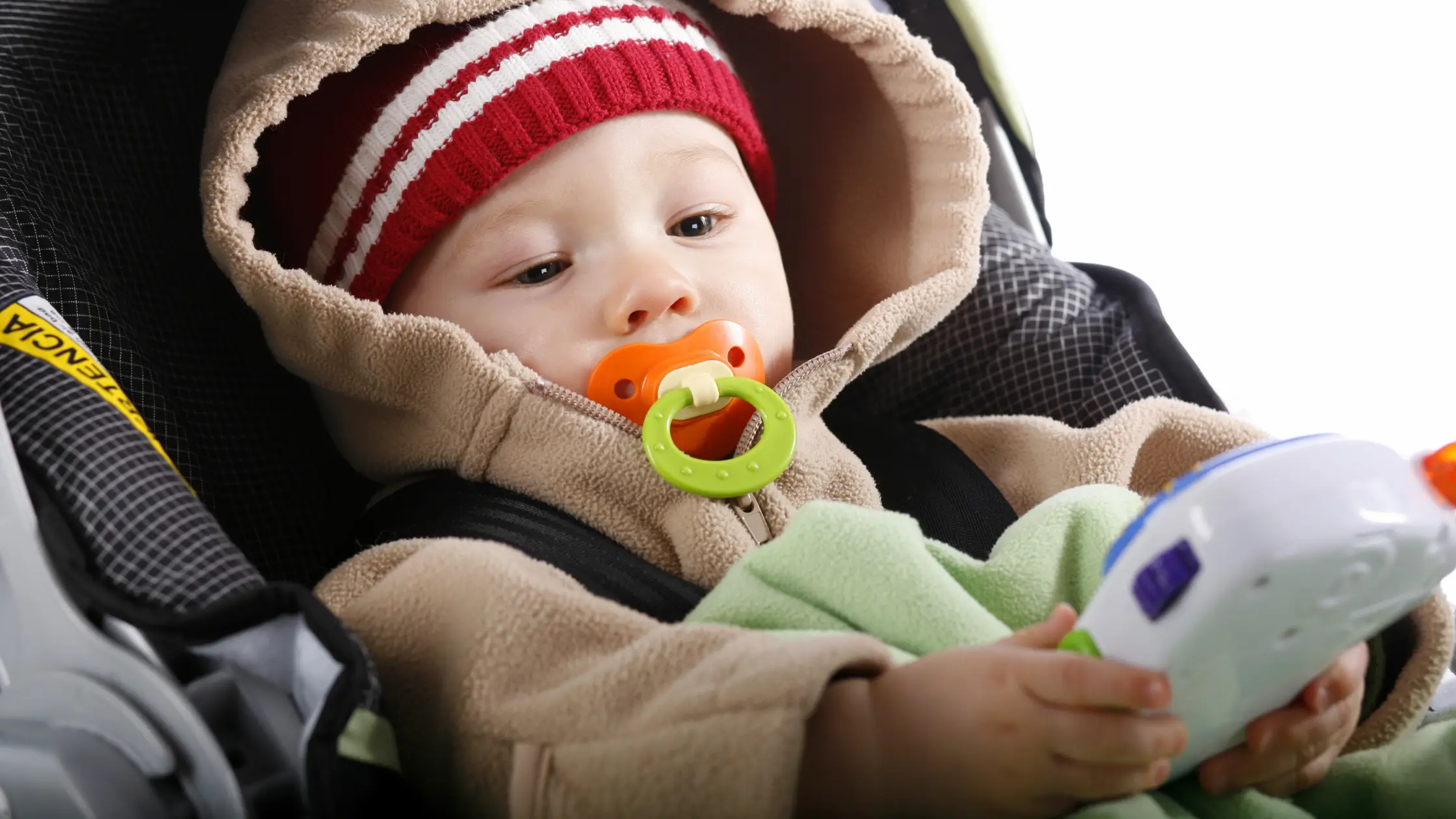 Baby in Car Seat with Travel Toy