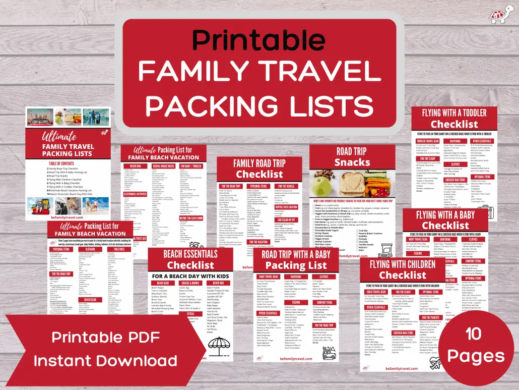 family travel packing lists